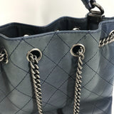 Chanel Shoulder 3WAY Drawstring Handbag Chain Bag Shoulder Bag blue