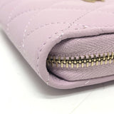 CHANEL AP0216 Coco Mark Matelasse Classic Zip Coin Purse Wallet/Coin Case Wallet Caviar Skin Women's Purple