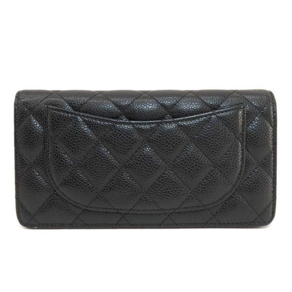 Chanel Matelasse Coco Mark Long Wallet Caviar Skin Women's