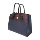 LOUIS VUITTON Louis Vuitton City Steamer MM Handbag M54260 Leather Marine Raisin Noir 2WAY Shoulder Bag Tote