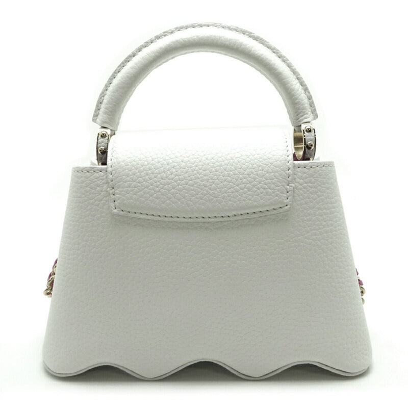 Louis Vuitton Capucines MINI Women's Handbag M22121 Taurillon Snow White