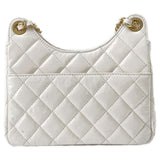 Chanel Chain Shoulder Bag Matelasse Coco Mark Hobo Small Shiny Calfskin AS3710 CHANEL White