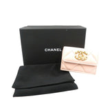 Chanel 19 Disneuf Small Coco Mark Random Serial Lambskin Pink Tri-fold Wallet 1377CHANEL