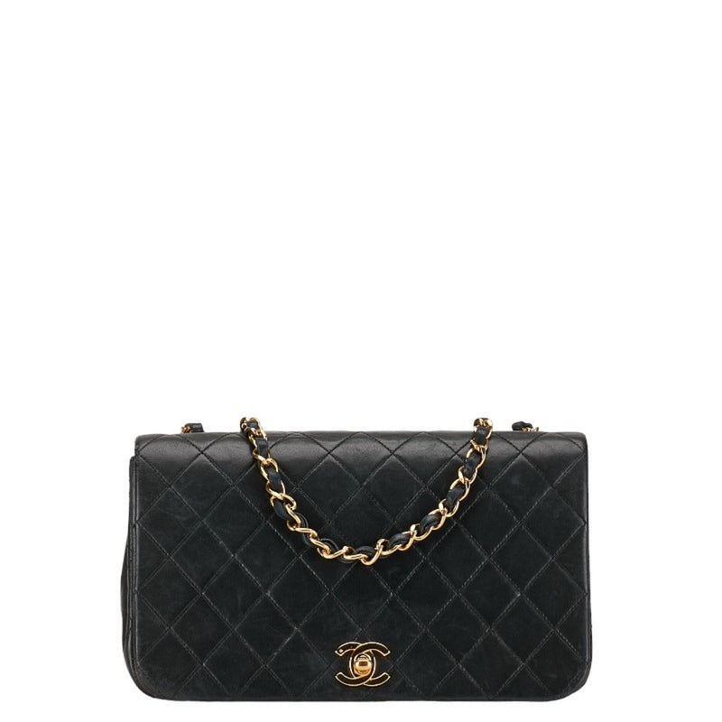 Chanel Matelasse 23 Coco Mark Single Flap Chain Shoulder Bag Black Lambskin Women's CHANEL