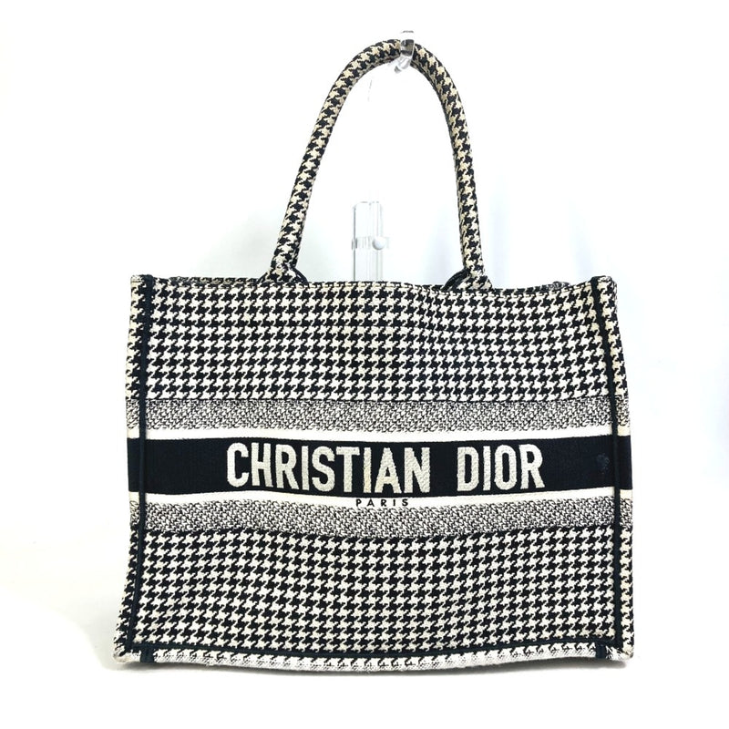 CHRISTIAN DIOR M1296ZTQT_M911 Houndstooth Bag Shoulder Bag Tote Bag Black White