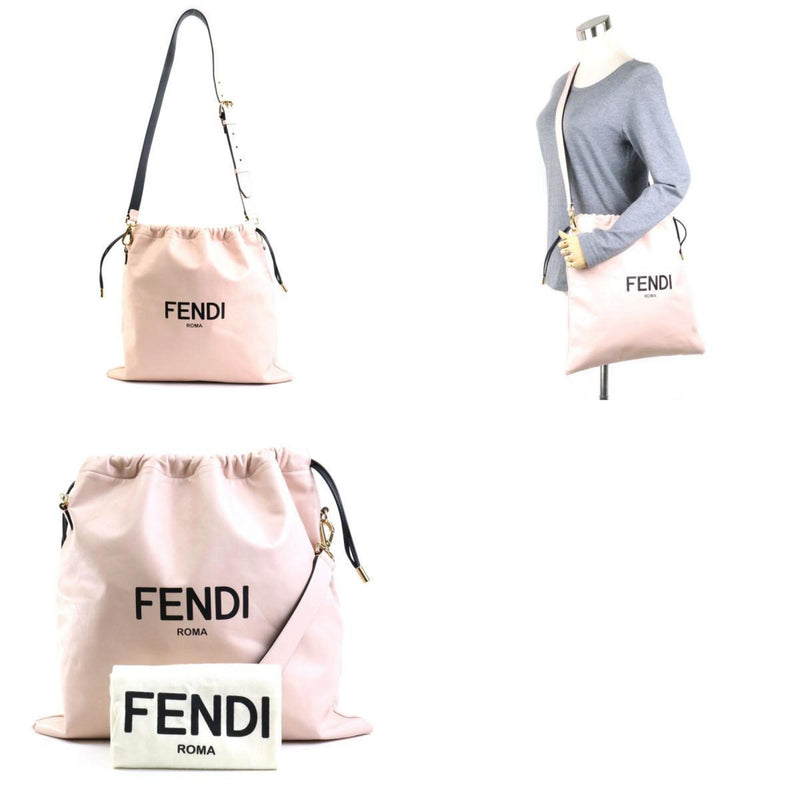 FENDI Crossbody Shoulder Bag Leather Light Pink Ladies 8BT338 ADM9