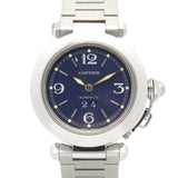 Cartier Pasha C Big Date Watch Stainless Steel Boys Blue W31047M7