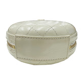 CHANEL Chanel Matelasse Round Chain Shoulder Leather 2 Ivory Women's