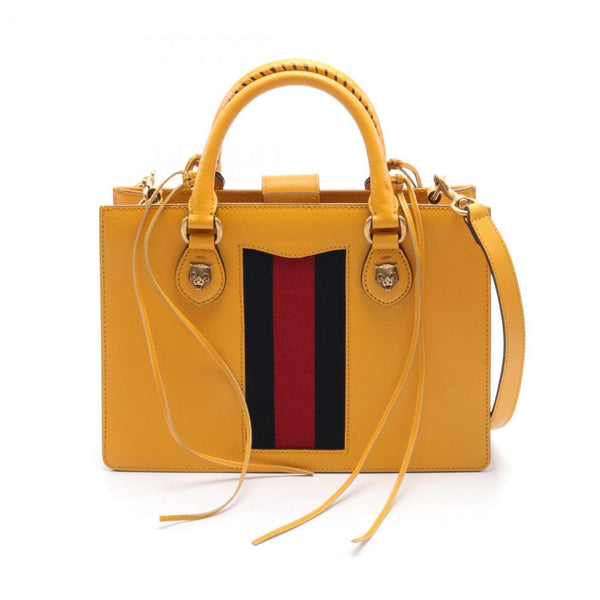 GUCCI Animalier Handbag Bag Leather Women's Yellow Multicolor 431277