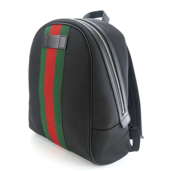 Gucci Backpack/Daypack 630917 Sherry Line Canvas Leather Black Women's Men's GUCCI