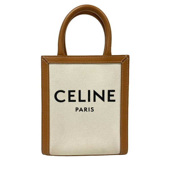 CELINE Celine Vertical 2way Handbag Shoulder Bag Beige Women's