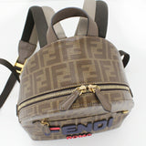 Fendi Fila Backpack FENDIxFILA Collaboration Brown FF Small Rucksack Daypack Women's 8BZ036 FENDI MANIA KM2278