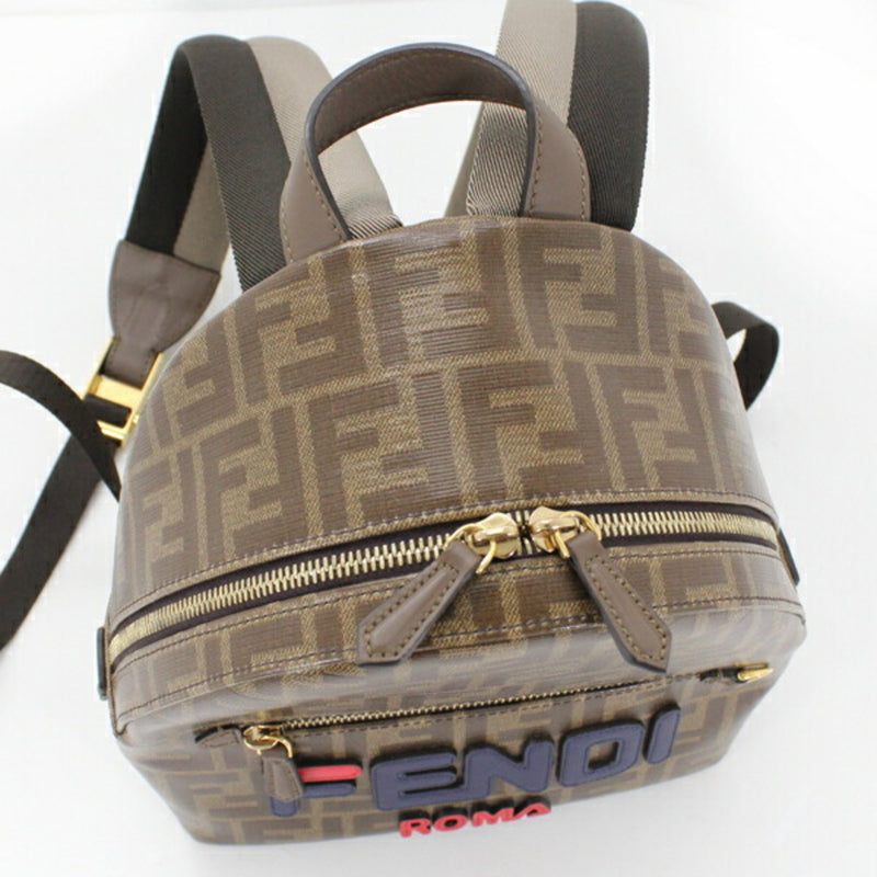 Fendi Fila Backpack FENDIxFILA Collaboration Brown FF Small Rucksack Daypack Women's 8BZ036 FENDI MANIA KM2278