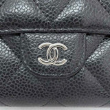 Chanel Bi-fold Long Wallet Black Matelasse AP0241 Leather Caviar Skin 28376574 CHANEL Coco Mark Flap Quilting Women's