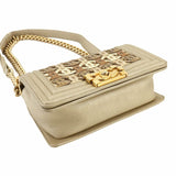 CHANEL Boy Chanel Chain Shoulder Bag Leather Metallic Gold A67085 Hardware