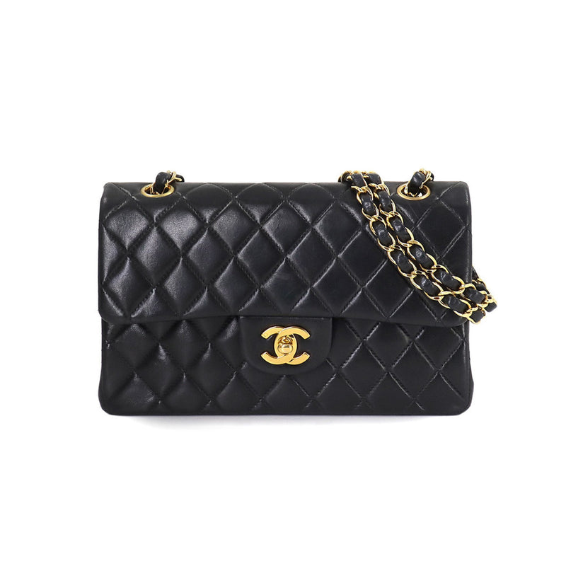 CHANEL Matelasse 23 Chain Shoulder Bag Leather Black A01113 Gold Hardware