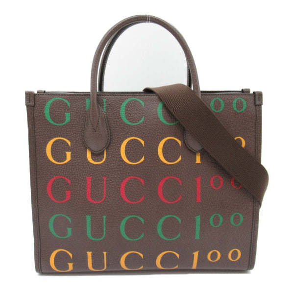 GUCCI GUCCI 100 2Way Tote Brown GG canvas 680956