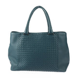 BOTTEGA VENETA Bottega Veneta Intrecciato Tote Bag 428331 Lamb Leather PACIFIC AGED Blue Shoulder