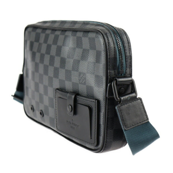 LOUIS VUITTON Louis Vuitton Alpha Messenger Shoulder Bag N40188 Damier Graphite Canvas Leather Black