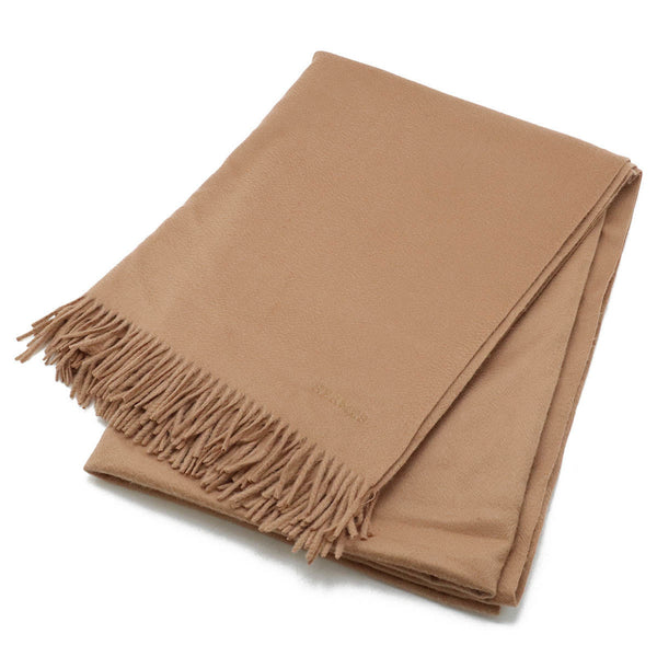 HERMES Hermes Large Stole, Knee Blanket, Embroidered, 100% Cashmere, Camel, Brown