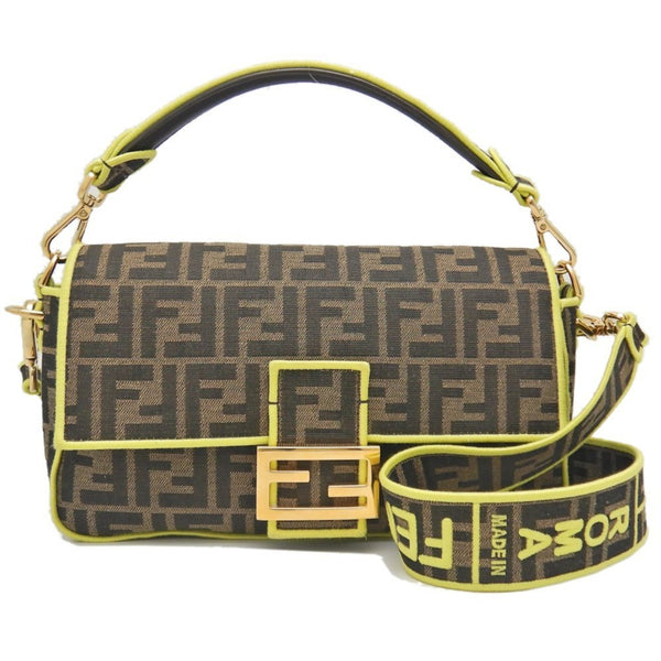 FENDI Mamma Bucket 8BR600 Shoulder Bag Zucca Canvas Brown Yellow 251790