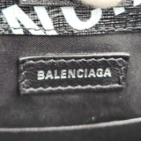 BALENCIAGA Large Bag 693805 Black Coated Canvas Handbag Shoulder BB Monogram Women's