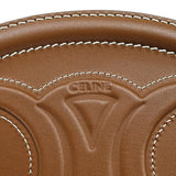 CELINE Bag Women's Shoulder Crossbody Oval Purse Cuile Triomphe Calf Leather Tan Brown Micro