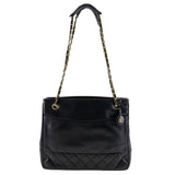 CHANEL Chain Shoulder Tote Bag Matelasse Lambskin Black A5 Snap Button ChainShoulder Women's