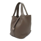 Hermes HERMES Picotin Lock MM Etoupe Handbag Bag Calfskin (Cowhide) Taurillon Clemence Women's Khaki