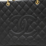 Chanel Coco Mark Matelasse GST Tote Bag Caviar Skin Black A50995