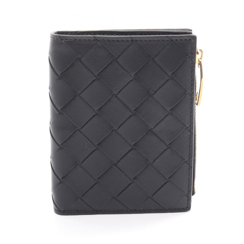 BOTTEGA VENETA Intrecciato Bi-fold Wallet Leather Women's Black 707601VCPP38425