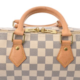 LOUIS VUITTON Damier Azur Speedy Bandouliere 25 White N40608 Women's Canvas Handbag