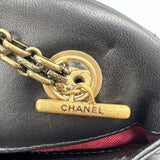 CHANEL Mademoiselle Bowling Bag Shoulder Handbag Lambskin Black No. 15 Chain Coco Mark Quilted Ladies