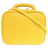 Chanel Caviar Skin Yellow Coco Mark 5th Series Vanity Bag Shoulder 0038 CHANEL