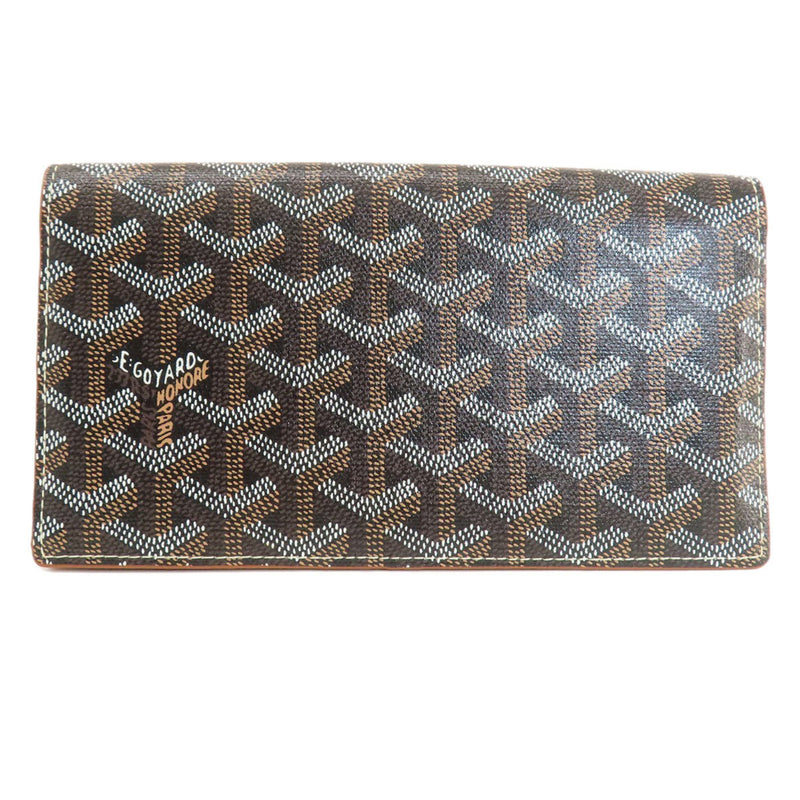 Goyard Herringbone Pattern Long Wallet Coated Canvas Women's