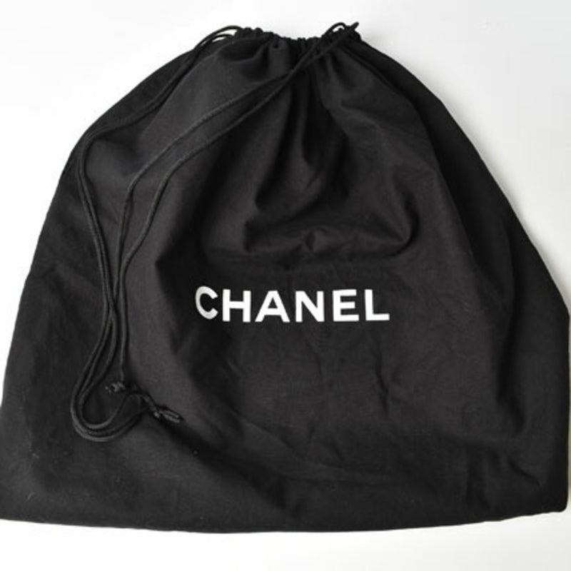 CHANEL tote bag chain patent leather quilted stitch black