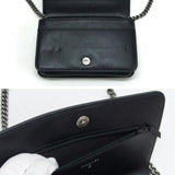 Chanel Boy Chevron Stitch Chain Wallet Black