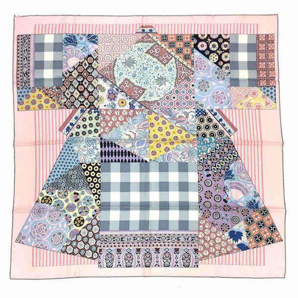 HERMES Scarf Muffler Carre 90 L'Art du Sarasa Chintz Art 003273S 09 ROSE PALE Pink 100% Silk Hermes aq9420