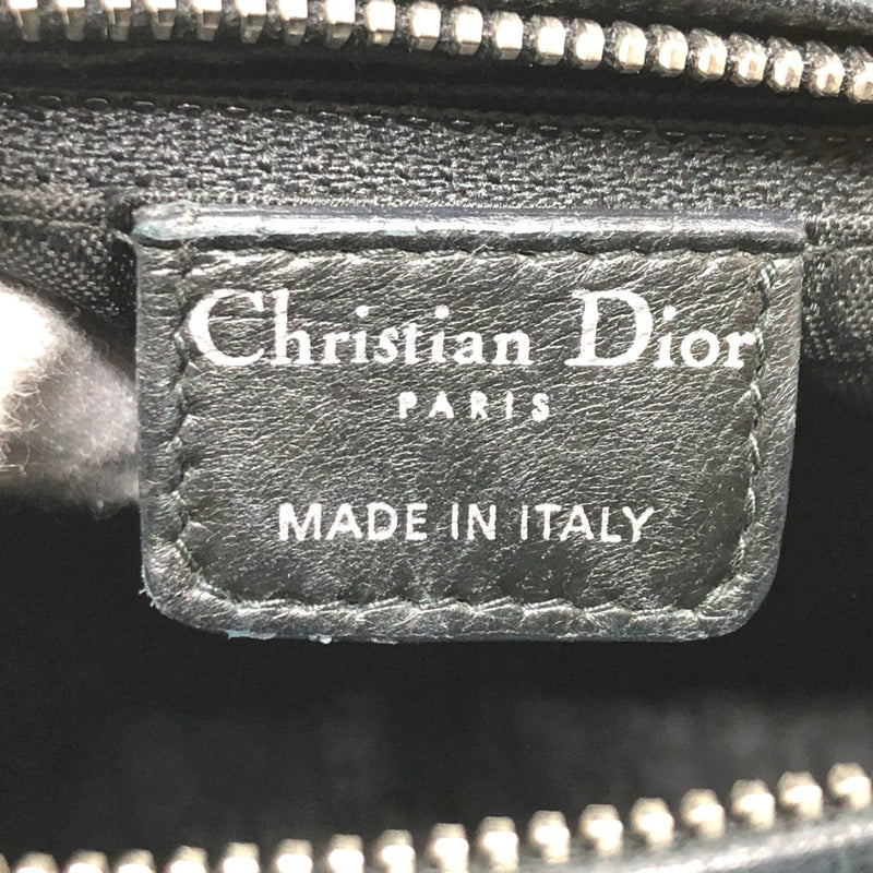 CHRISTIAN DIOR Cannage 2WAY bag Hand Bag Black SilverHardware