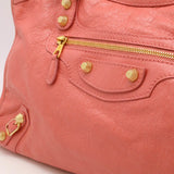 BALENCIAGA Giant City Editor's Bag Handbag Shoulder Leather Coral Pink 281770