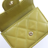 CHANEL Small Wallet Timeless Classic Trifold AP0230 Y04059 N0200 Lambskin Khaki Green Matelasse