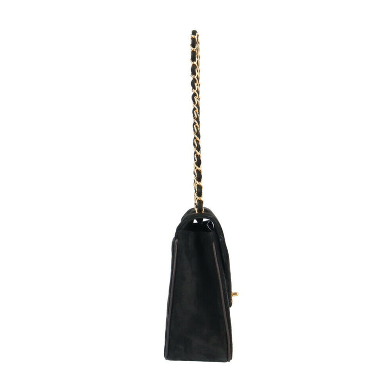 Chanel V-stitch shoulder bag velour black ladies CHANEL chain