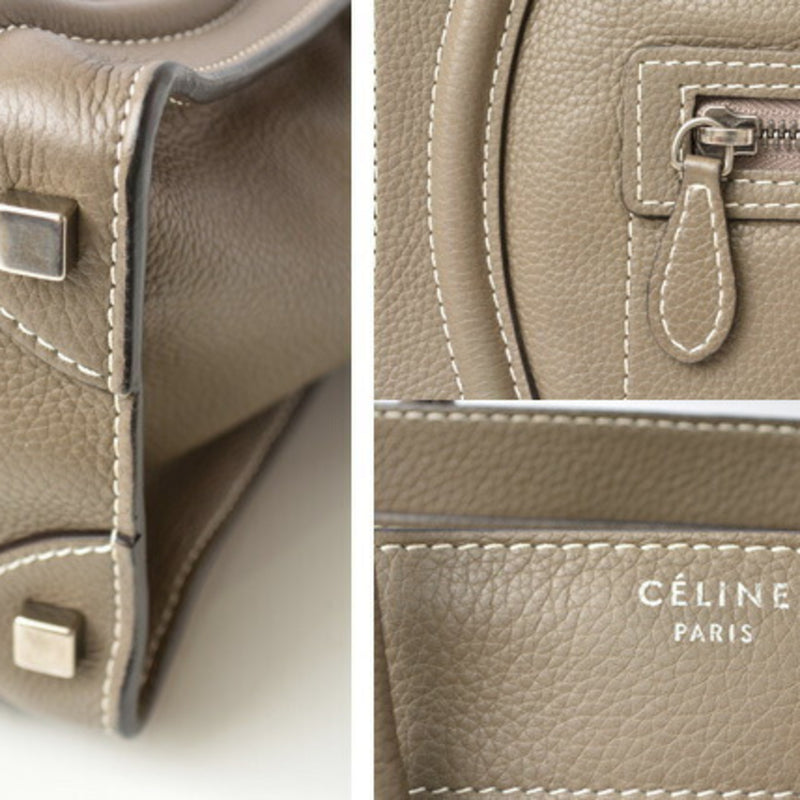 CELINE Handbag Bag Micro Shopper Luggage Greige