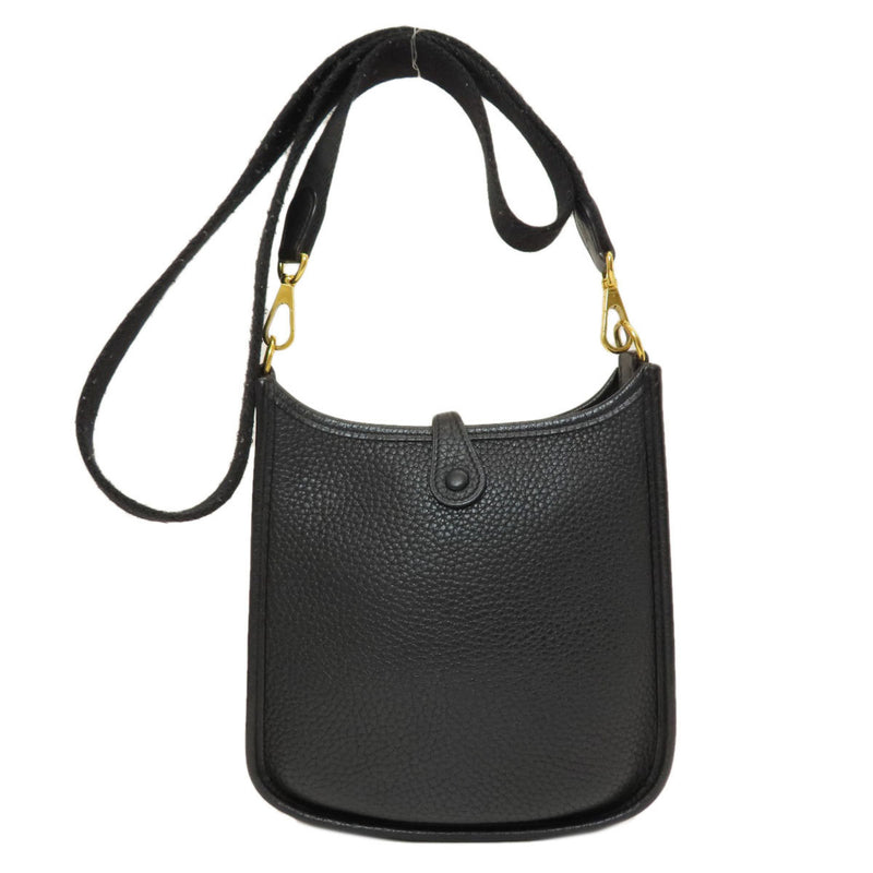 Hermes Evelyn TPM Black Shoulder Bag Taurillon Women's