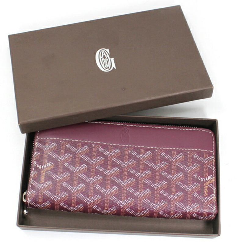 Goyard Long Wallet Round Zip Around Matignon GM APMZIP Herringbone Men's Canvas Leather Bordeaux GOYARD TK2262