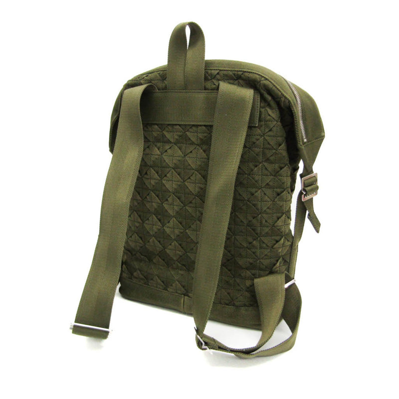 Bottega Veneta Intrecciato Men's Canvas Backpack Khaki