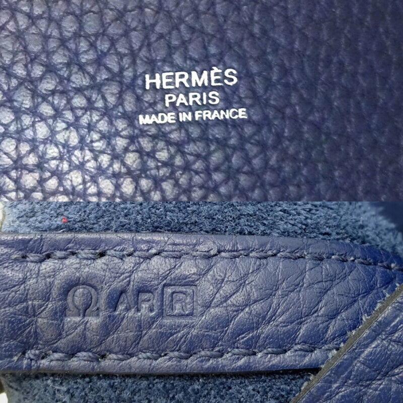 Hermes Picotin Lock PM □R stamp 2014 Women's handbag Taurillon Clemence Blue Saphir (Navy)