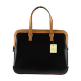 HERMES Escapada Handbag 040033CC-AJ Box Calf Vau Chamonix Chevre Noir Natural Bicolor