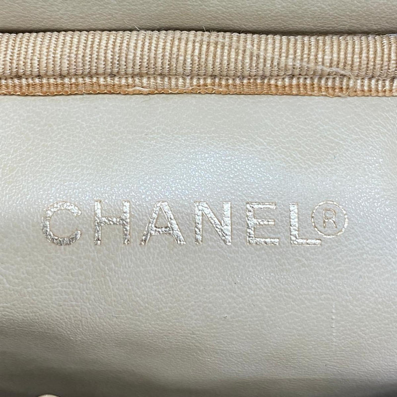 Chanel Vanity Bag Caviar Skin Orange Women's