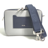 CHRISTIAN DIOR logo bag double zip pocket Shoulder Bag gray